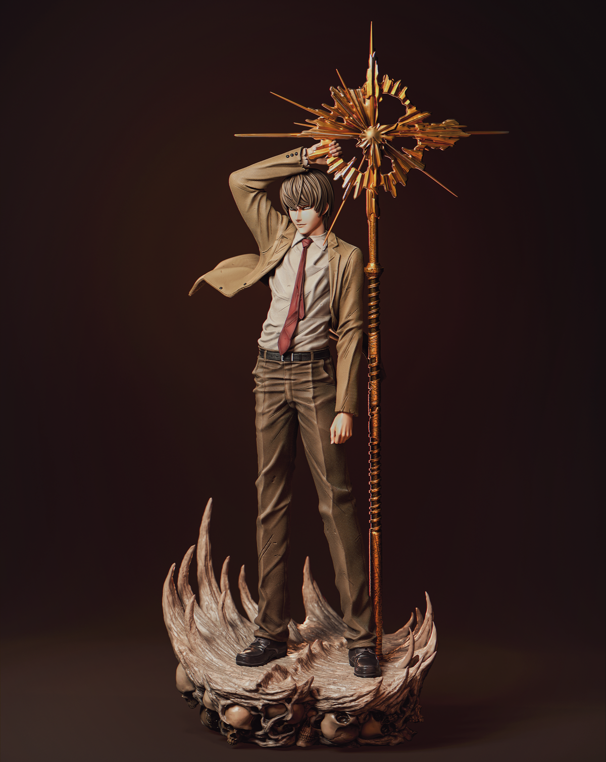 Light Yagami Style Death Note Anime Unpainted Resin Garage Model Kit (1/6-1/12)