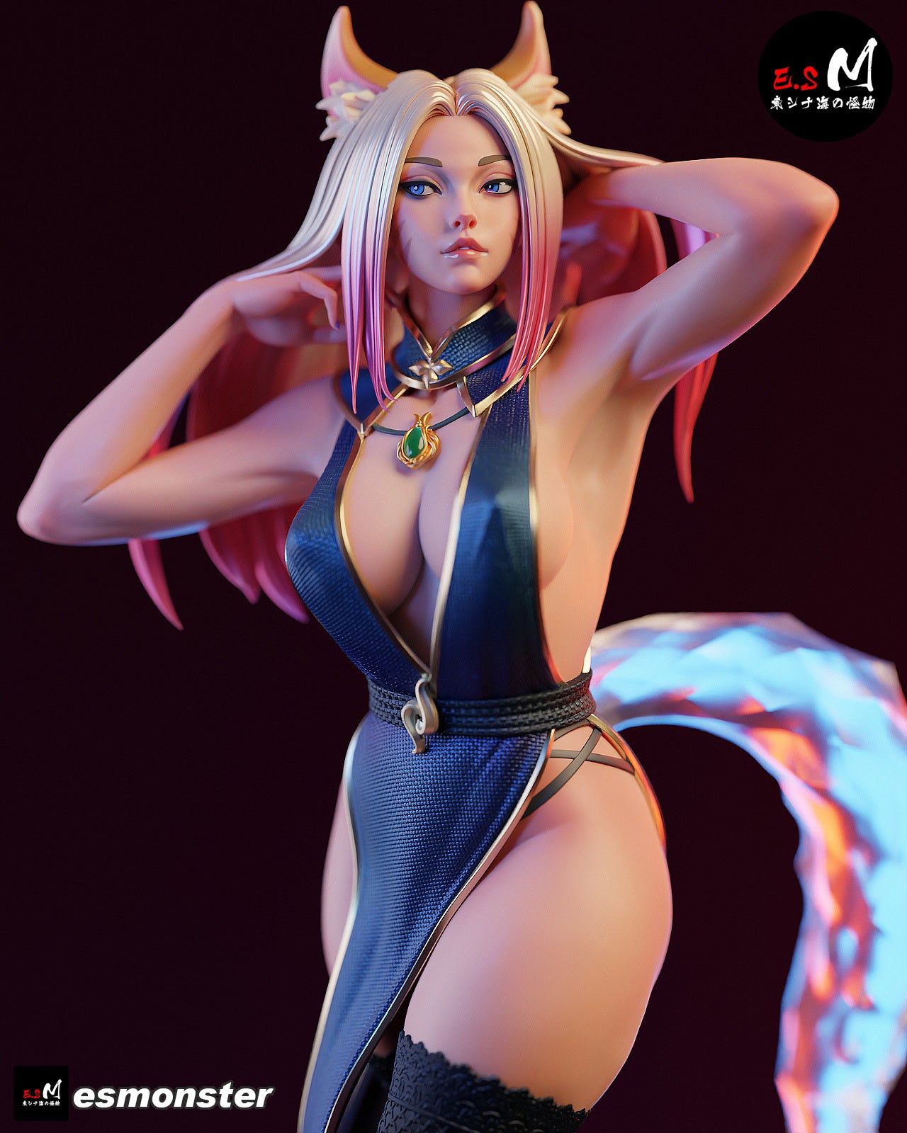 K/DA Ahri Style League of Legends Unpainted Resin Garage Kit (1/6-1/12)