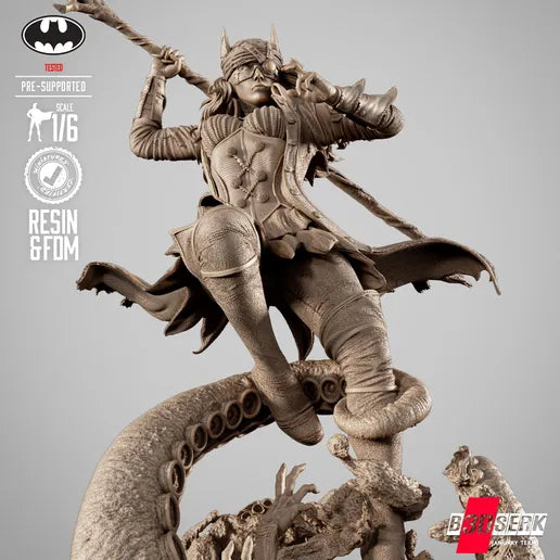 Drowned Batman display statue with dark ocean effects and detailed trident.
