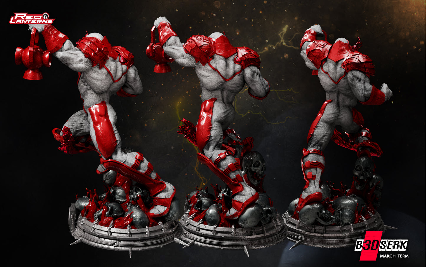 Atrocitus Figure Kit – 3D Printed Resin Model for Painting & Display – Red Lantern Corps Inspired Garage Kit for Display & Painting