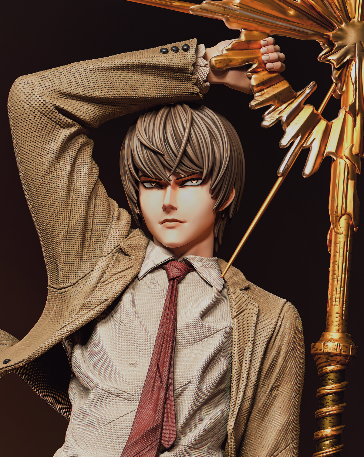 Light Yagami Style Death Note Anime Unpainted Resin Garage Model Kit (1/6-1/12)