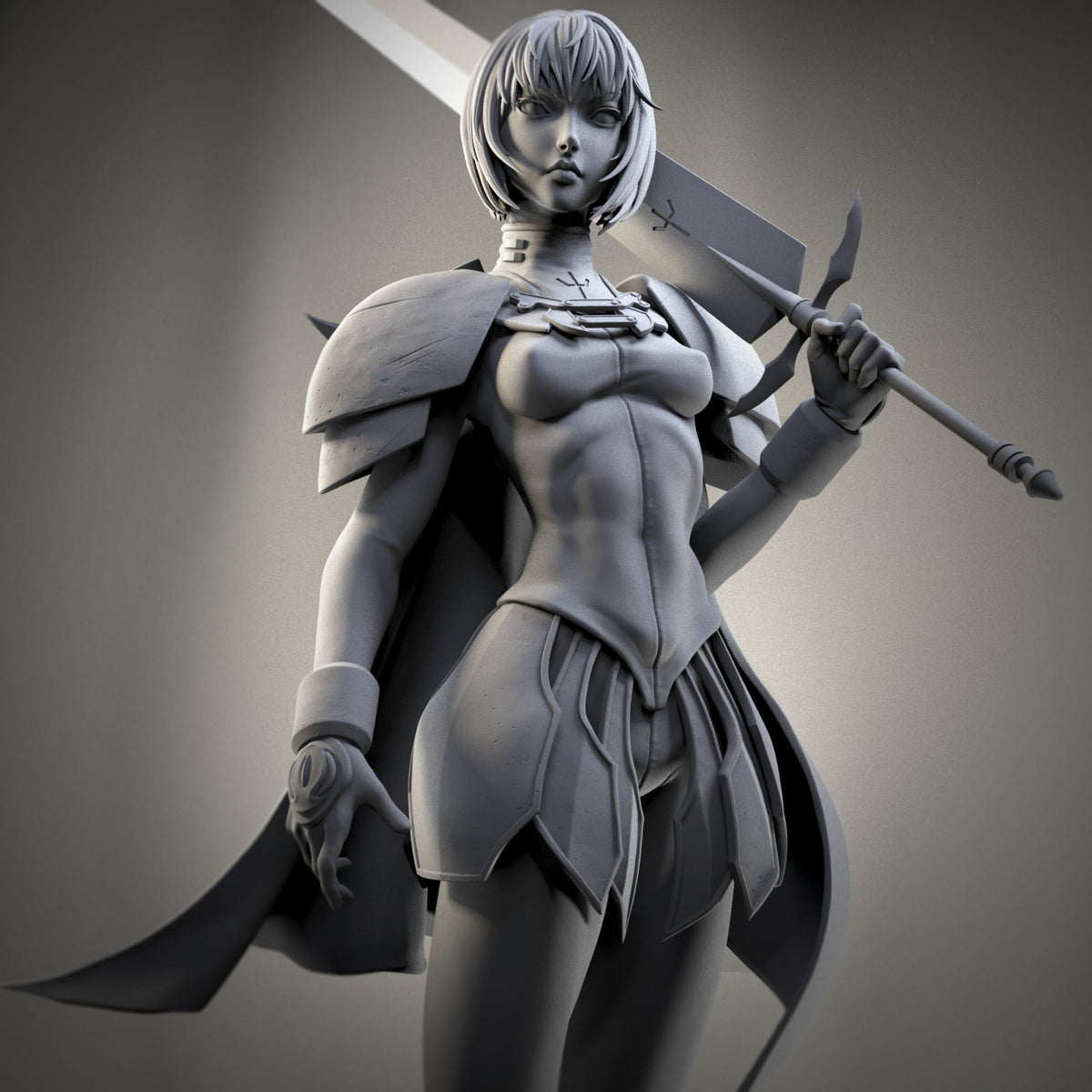 Claire Claymore Style Anime Warrior Unpainted Resin Garage Model Kit (1/6-1/12)