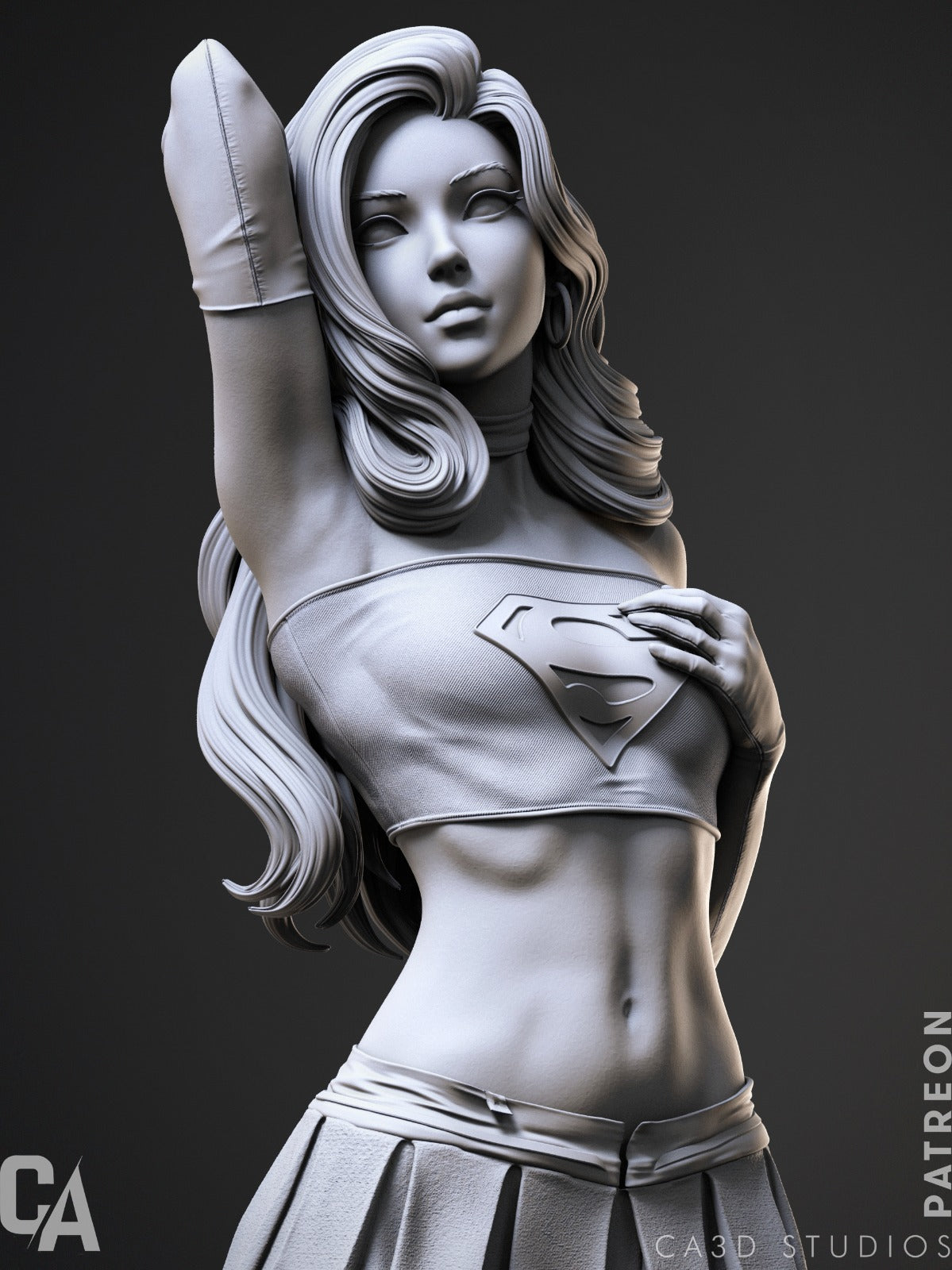Supergirl Style DC Comics Justice League Hero Unpainted Resin Garage (1/6-1/12)