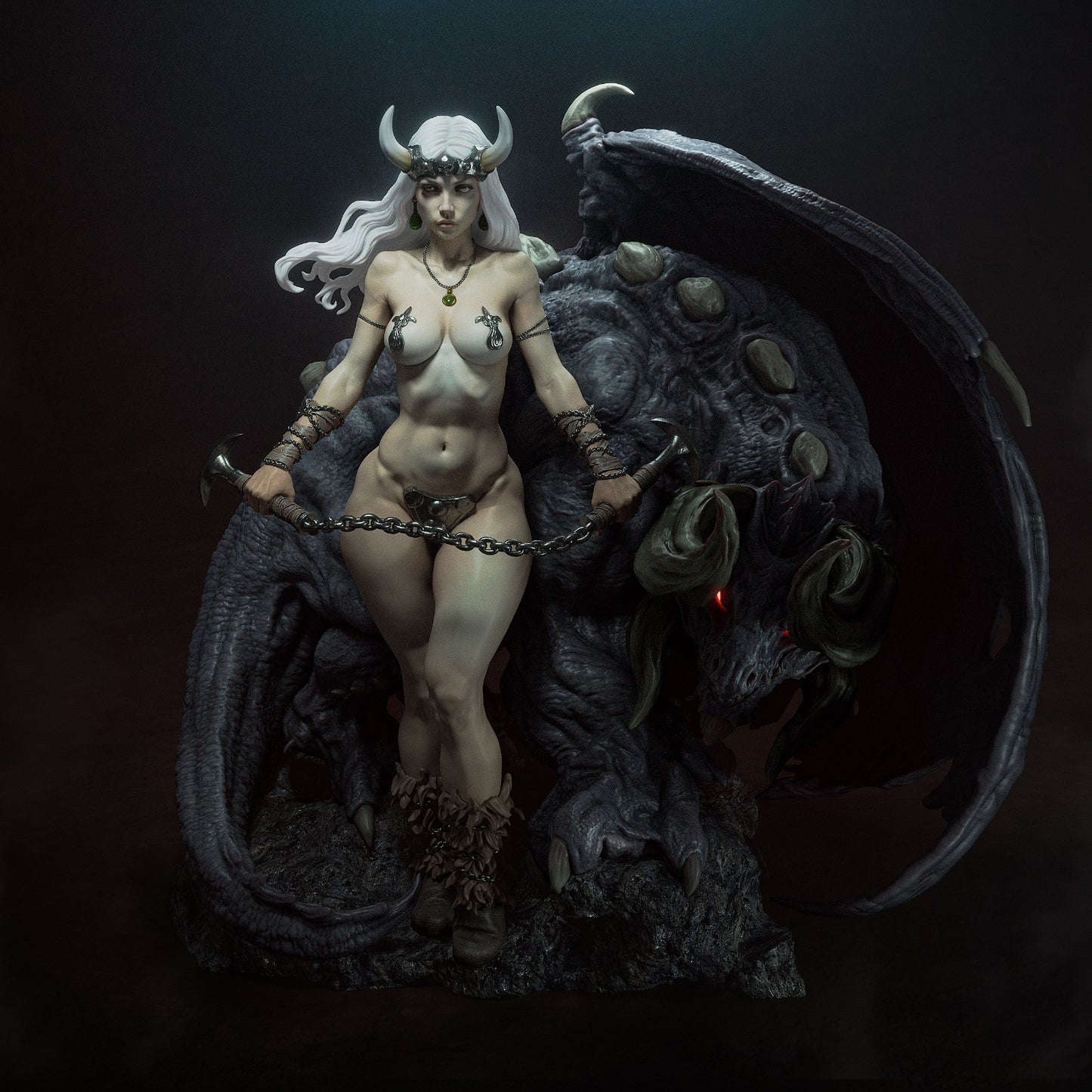 Demon Queen Boris Vallejo Inspired Seductress resin kit – Unpainted 3D Printed Model kit