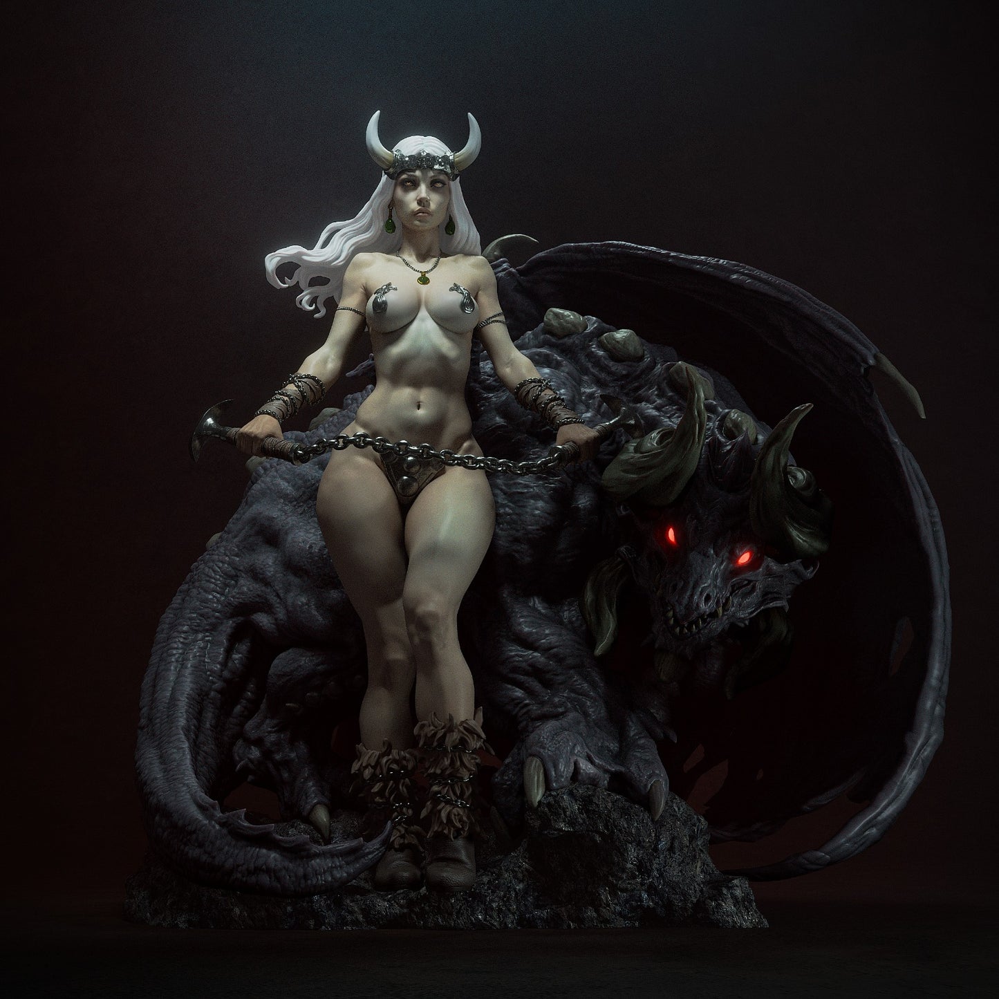 Demon Queen Boris Vallejo Inspired Seductress resin kit – Unpainted 3D Printed Model kit