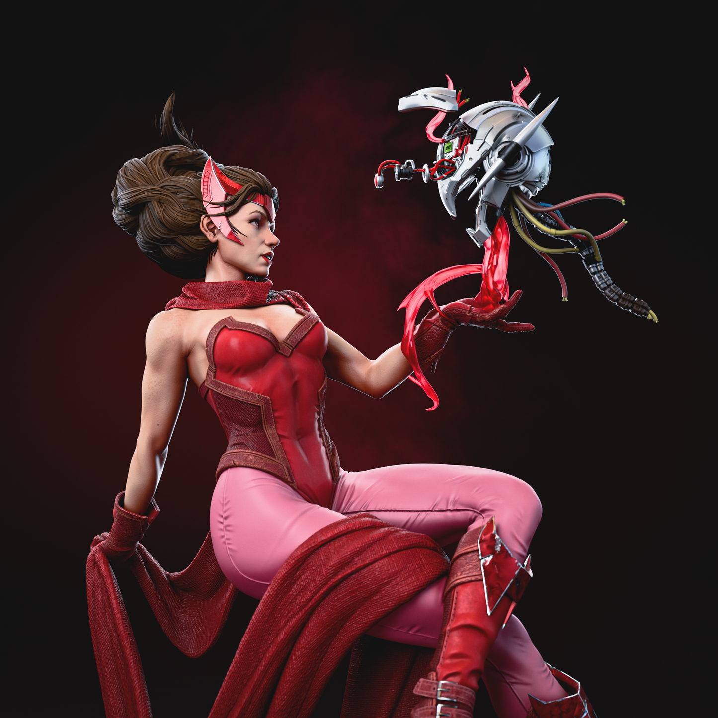 Scarlet Witch style Chaos Hex Girl resin kit – Unpainted 3D Printed Model kit