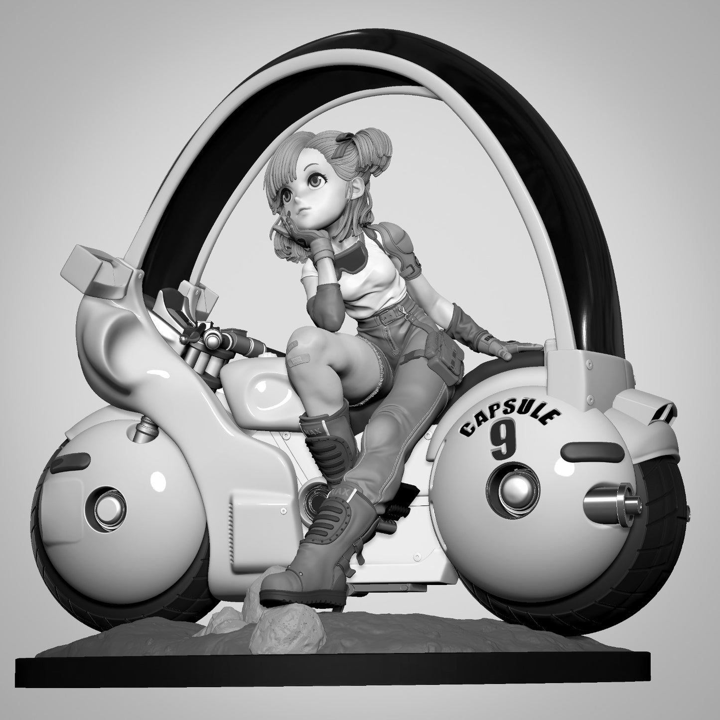 Bulma Style Dragon Ball Anime Unpainted Resin Garage Kit (1/6-1/12)