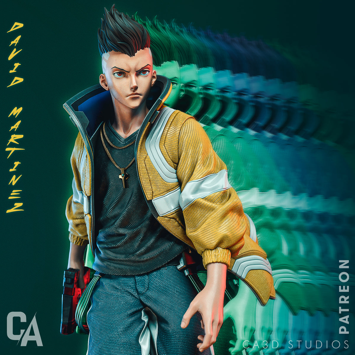 David Martinez Style Cyberpunk Anime Unpainted Resin Garage Model Kit (1/6-1/12)