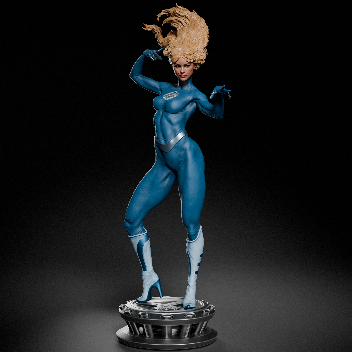 Invisible Woman style Forcefield Heroine resin kit – Unpainted 3D Printed Model kit