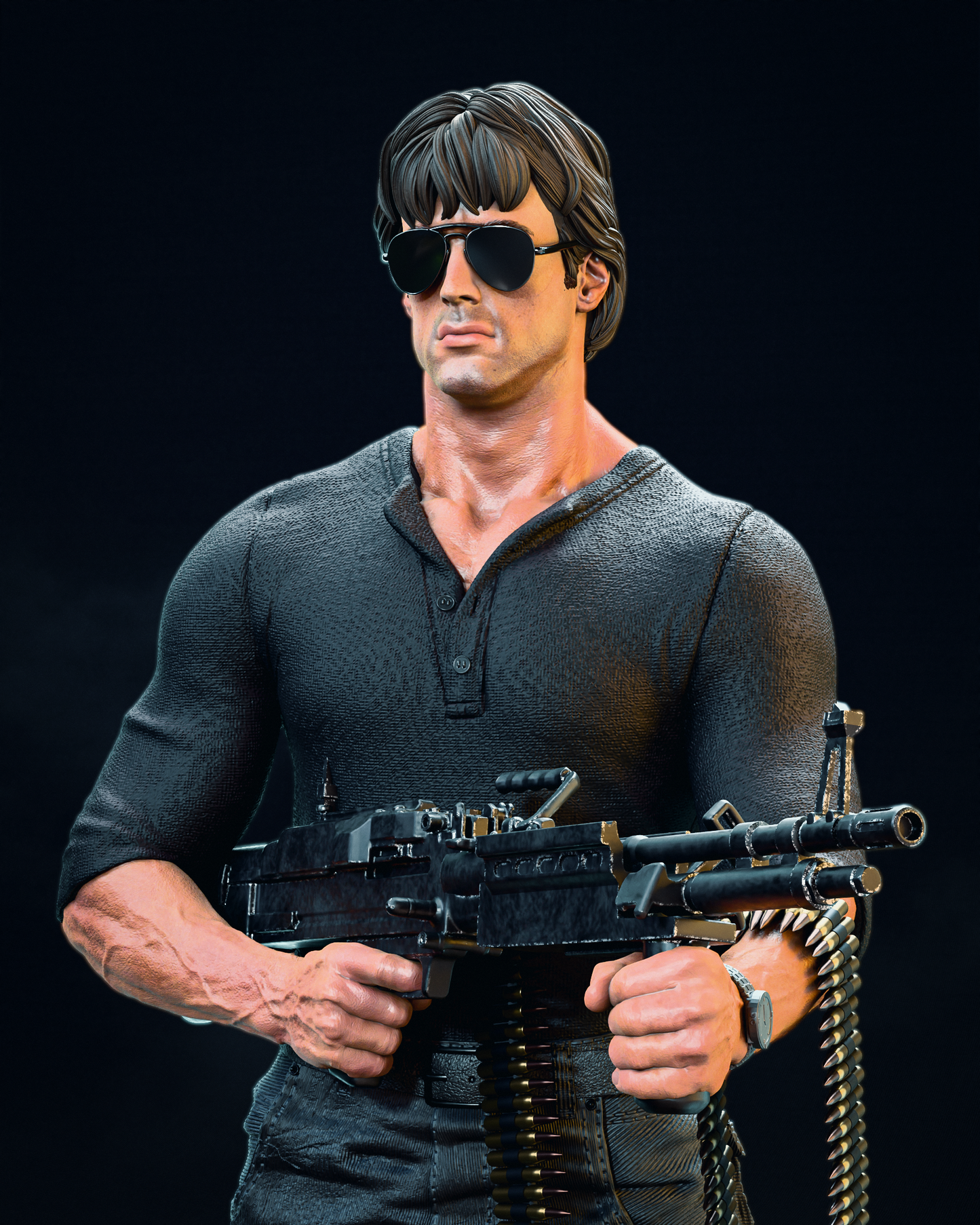 Rambo style Jungle Fury Warrior resin kit – Unpainted 3D Printed Model kit