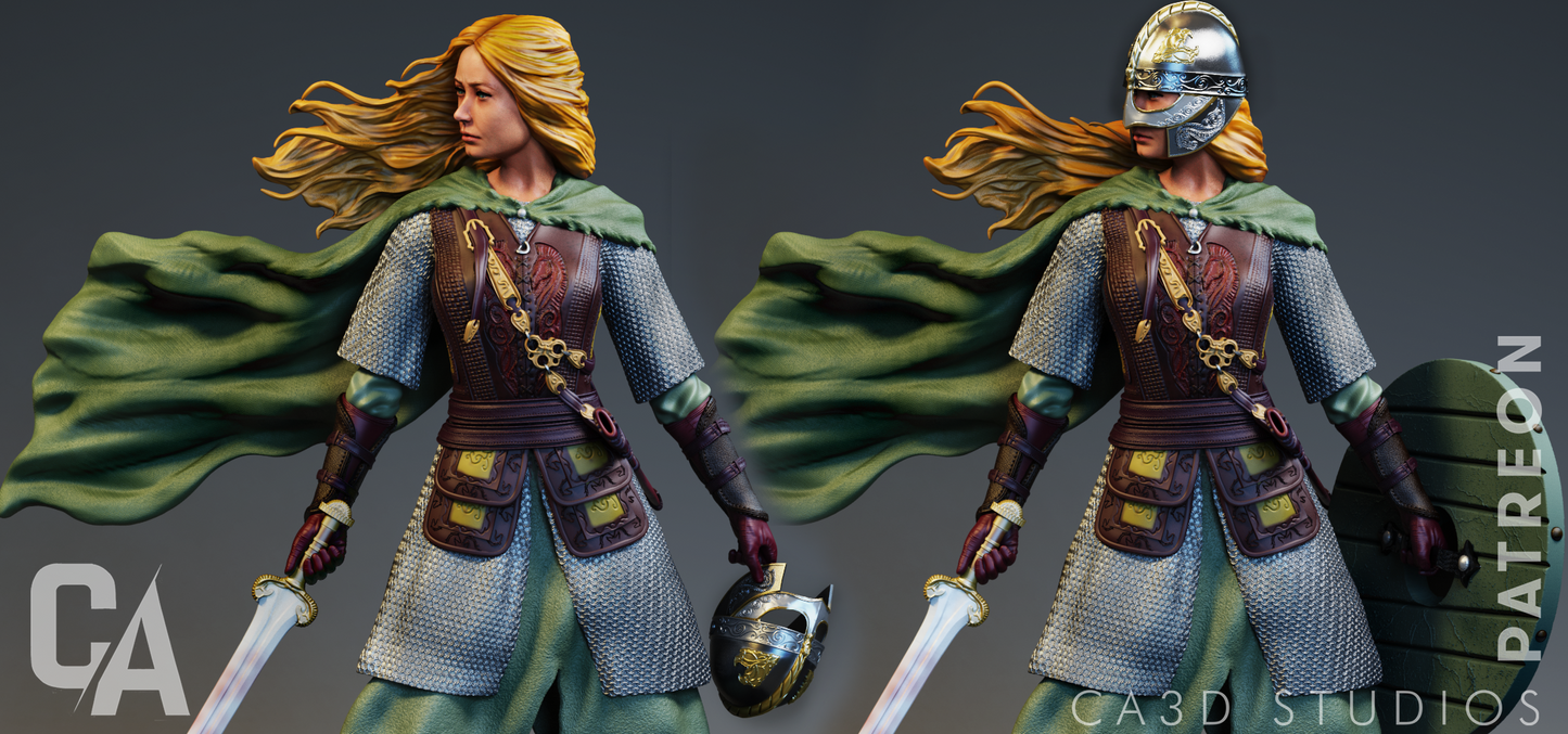 Eowyn style Shieldmaiden resin kit – Unpainted 3D Printed Model kit