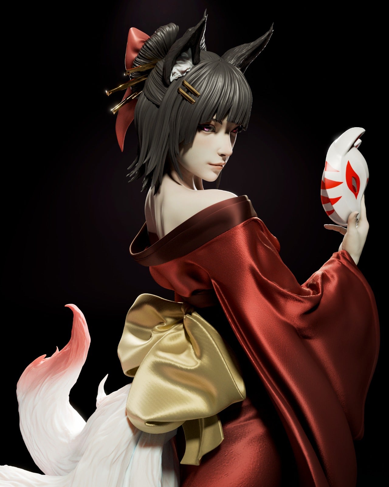 Amaterasu Japanese Goddess resin kit – Unpainted 3D Printed Model kit
