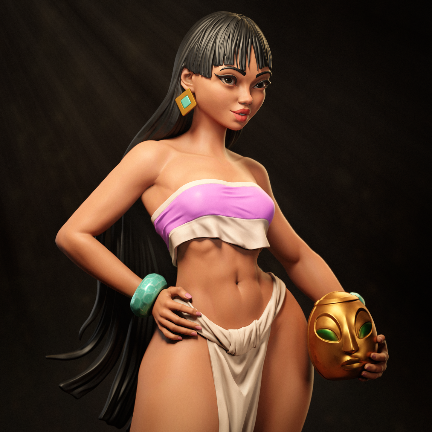 Chel style Animated Trickster Girl resin kit – Unpainted 3D Printed Model kit