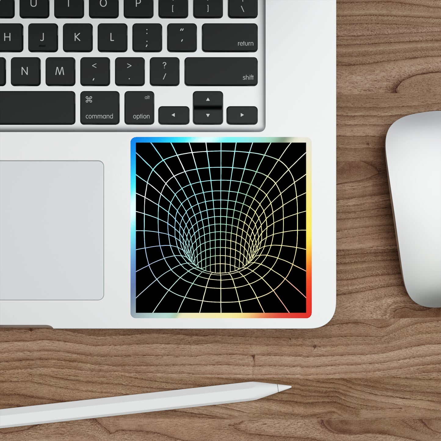 Holographic Grid Tunnel Sticker - Cyberpunk Vaporwave Webcore Glitch Edgerunners Astro Punk Event Horizon Aesthetic Decal sticker