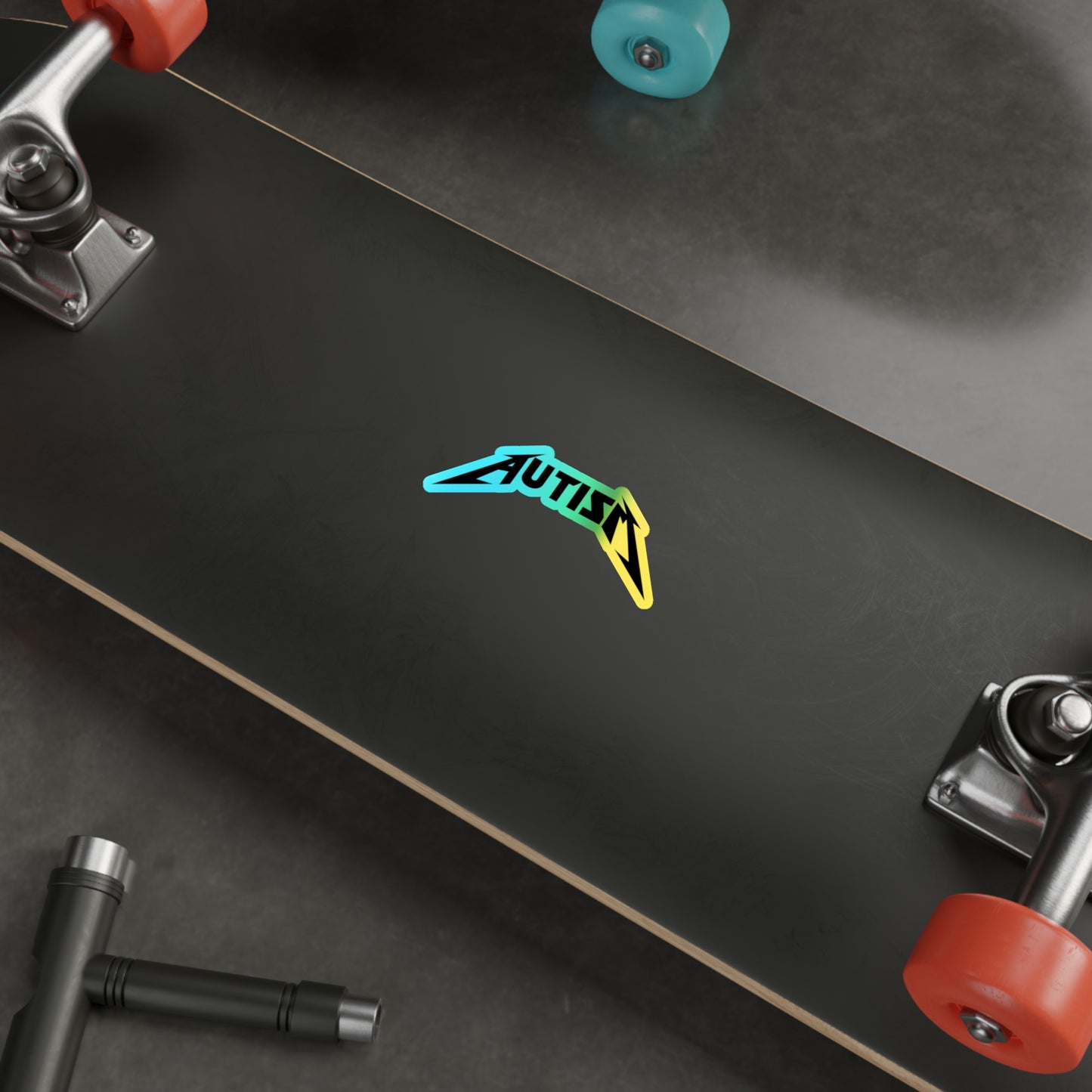 AUTISM Holographic Sticker – Rock Band Style Neurodiversity Decal