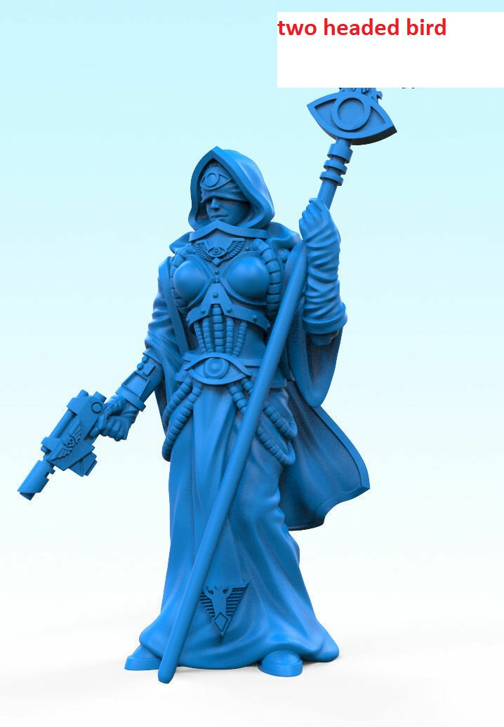 Female Psyker Grimdark Sci-Fi Proxy Unpainted Resin Model Kit