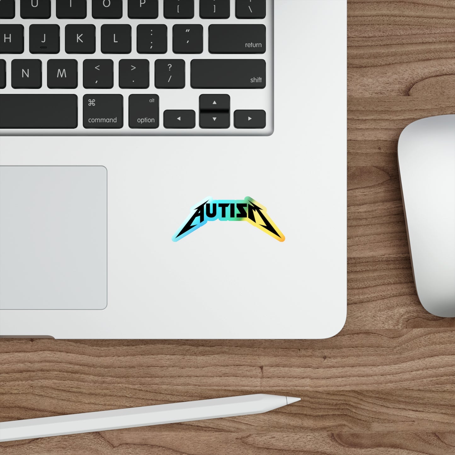 AUTISM Holographic Sticker – Rock Band Style Neurodiversity Decal