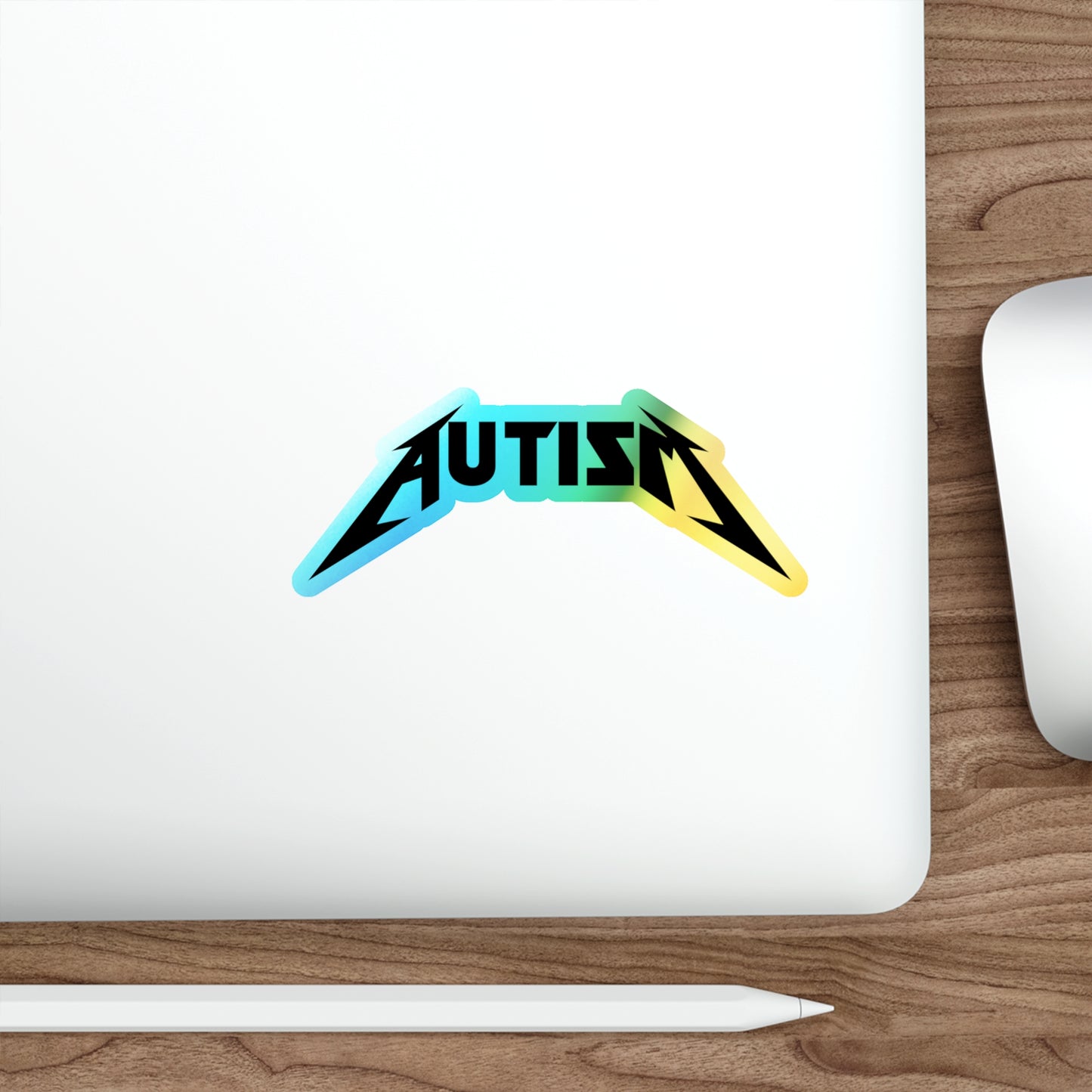 AUTISM Holographic Sticker – Rock Band Style Neurodiversity Decal