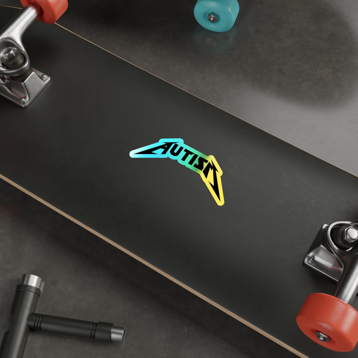AUTISM Holographic Sticker – Rock Band Style Neurodiversity Decal