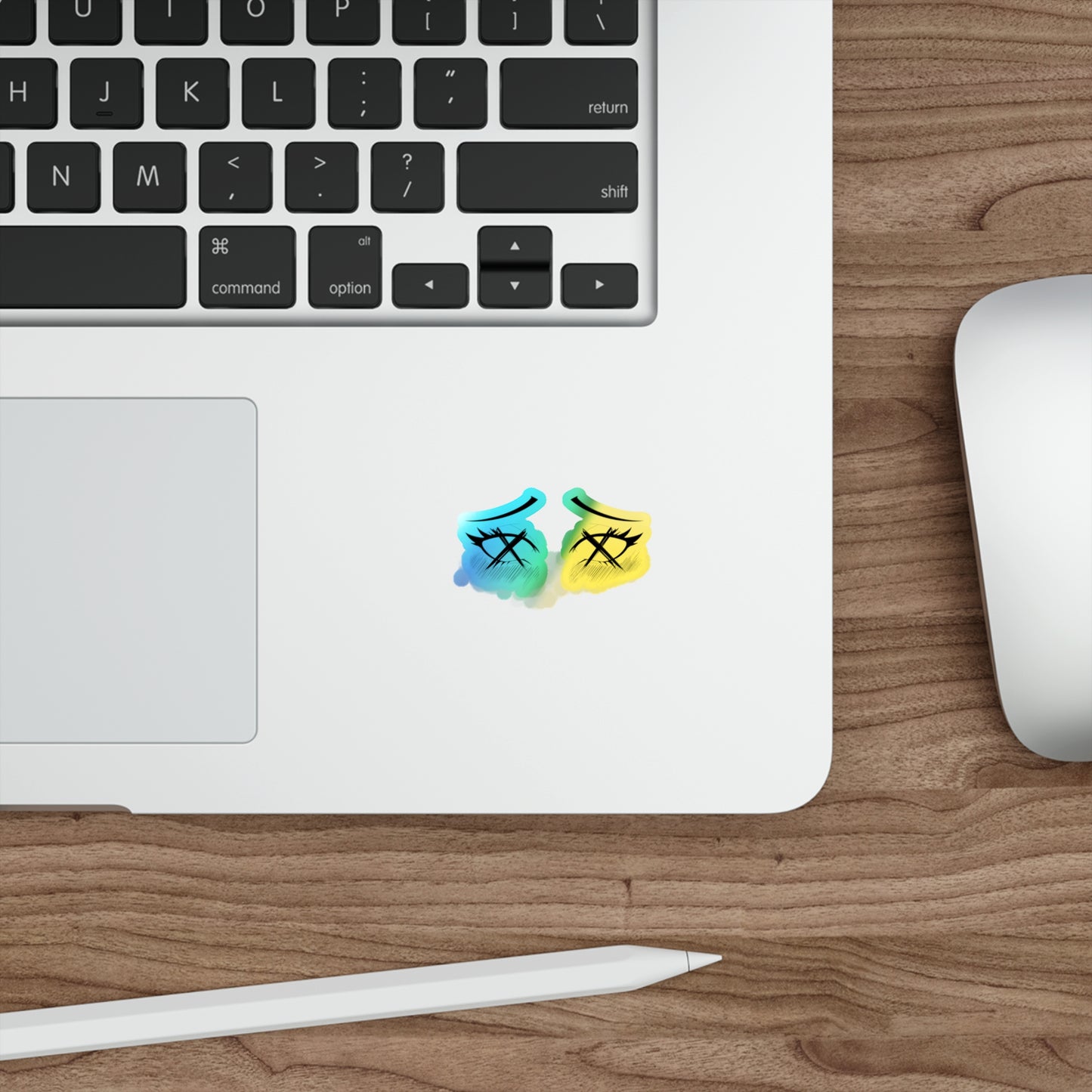 Ahegao X out Eyes Holographic Sticker – Anime Face Expression Decal for Laptop, Water Bottle, Journal, or Car
