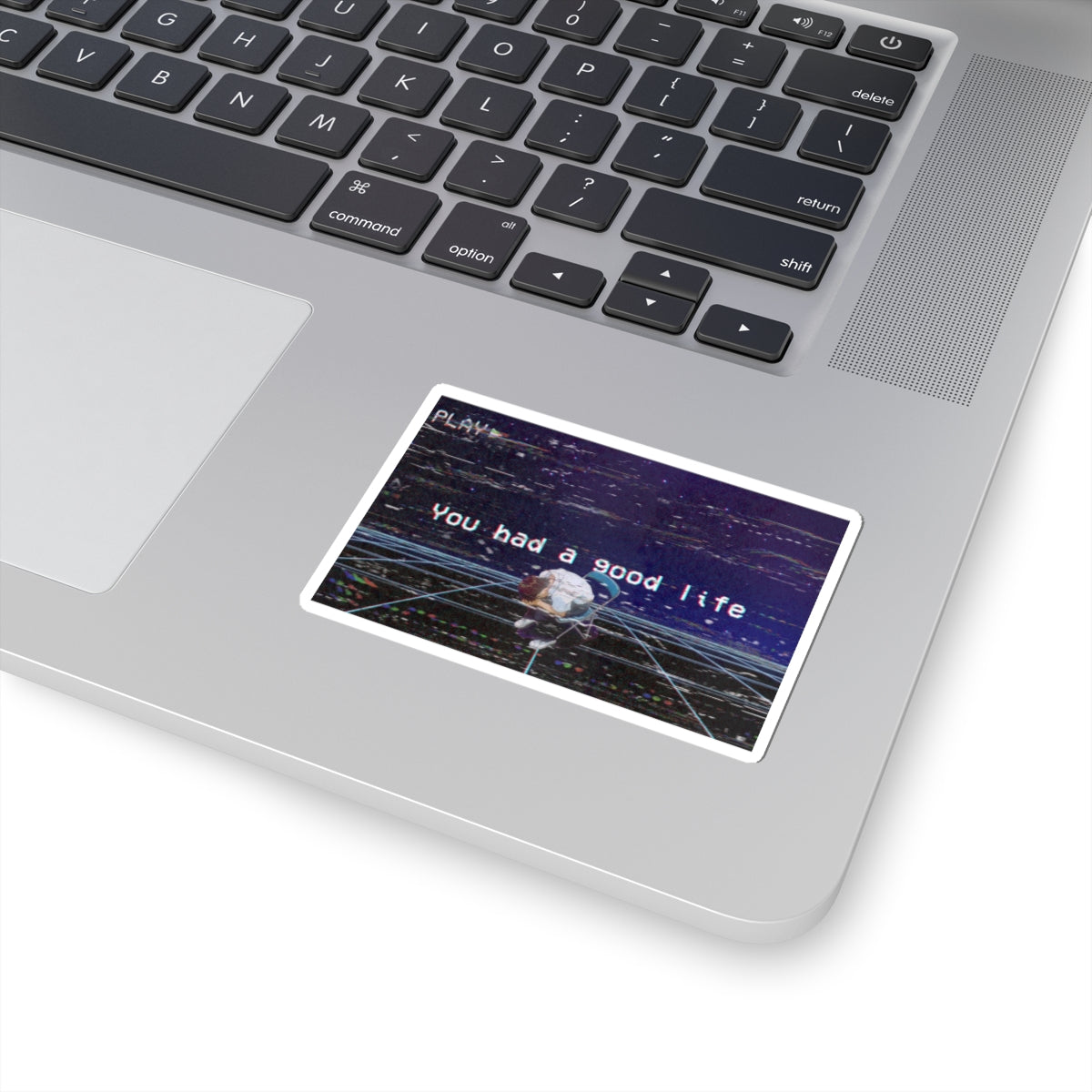 You Had a Good Life Kiss Cut Sticker – Vaporwave Shinji Aesthetic Anime Sticker, Sad VHS Lo-Fi Mood
