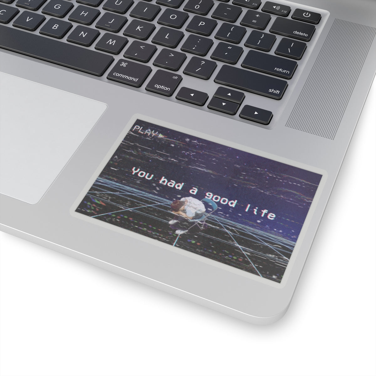 You Had a Good Life Kiss Cut Sticker – Vaporwave Shinji Aesthetic Anime Sticker, Sad VHS Lo-Fi Mood