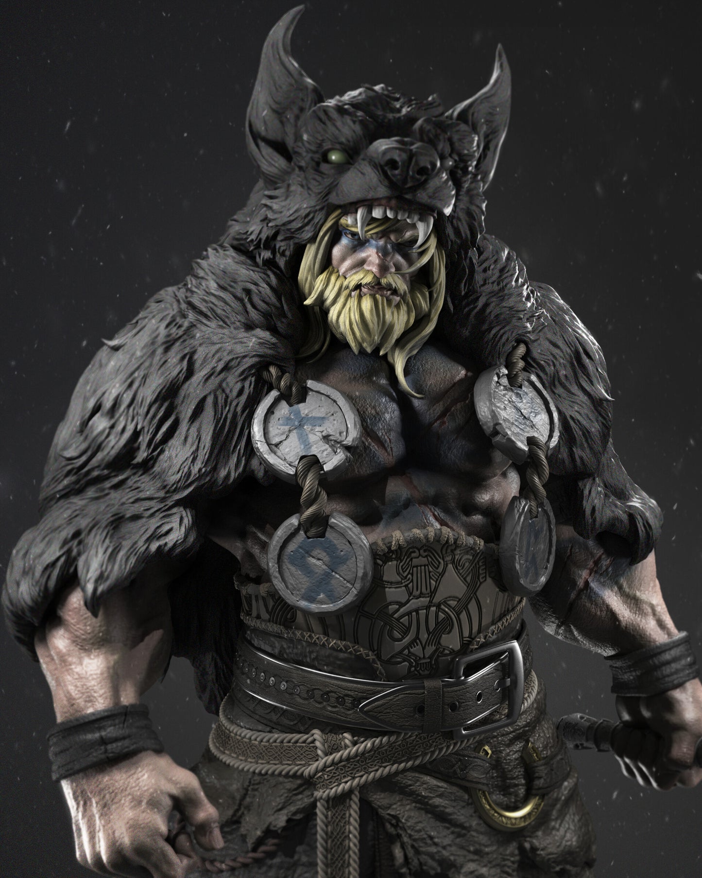 Thor style Barbarian Thunder God KIT – Unpainted and Unassembed 3D Printed figure KIT – Norse Warrior Hobby Kit