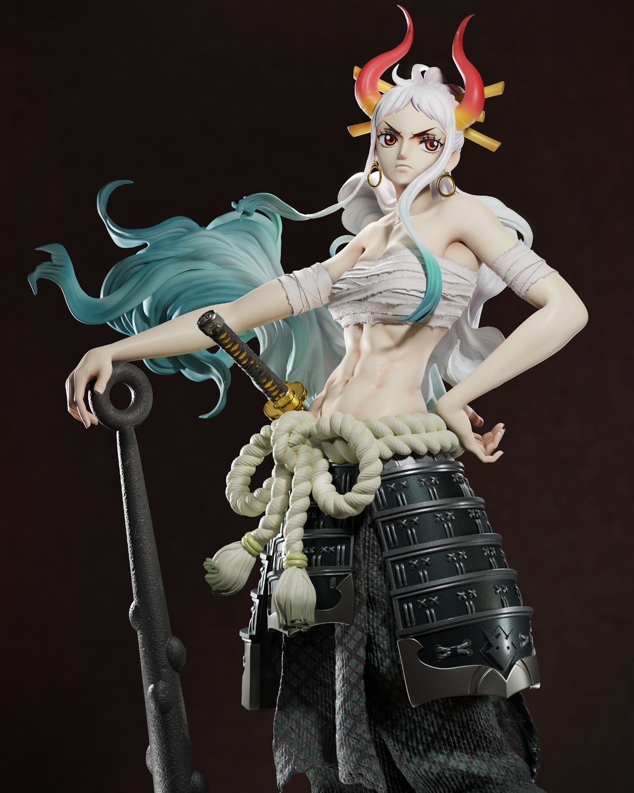 Yamato style Oni Guardian Girl resin kit – Unpainted 3D Printed Model kit