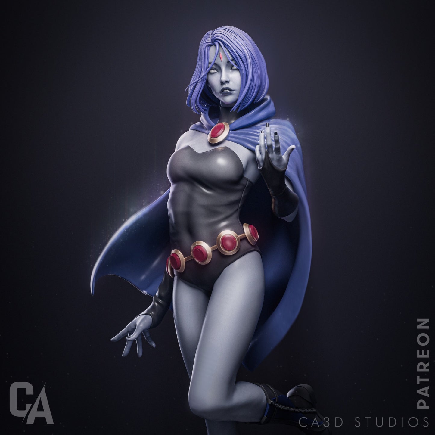 Raven style Shadow Sorceress Girl resin kit – Unpainted 3D Printed Model kit