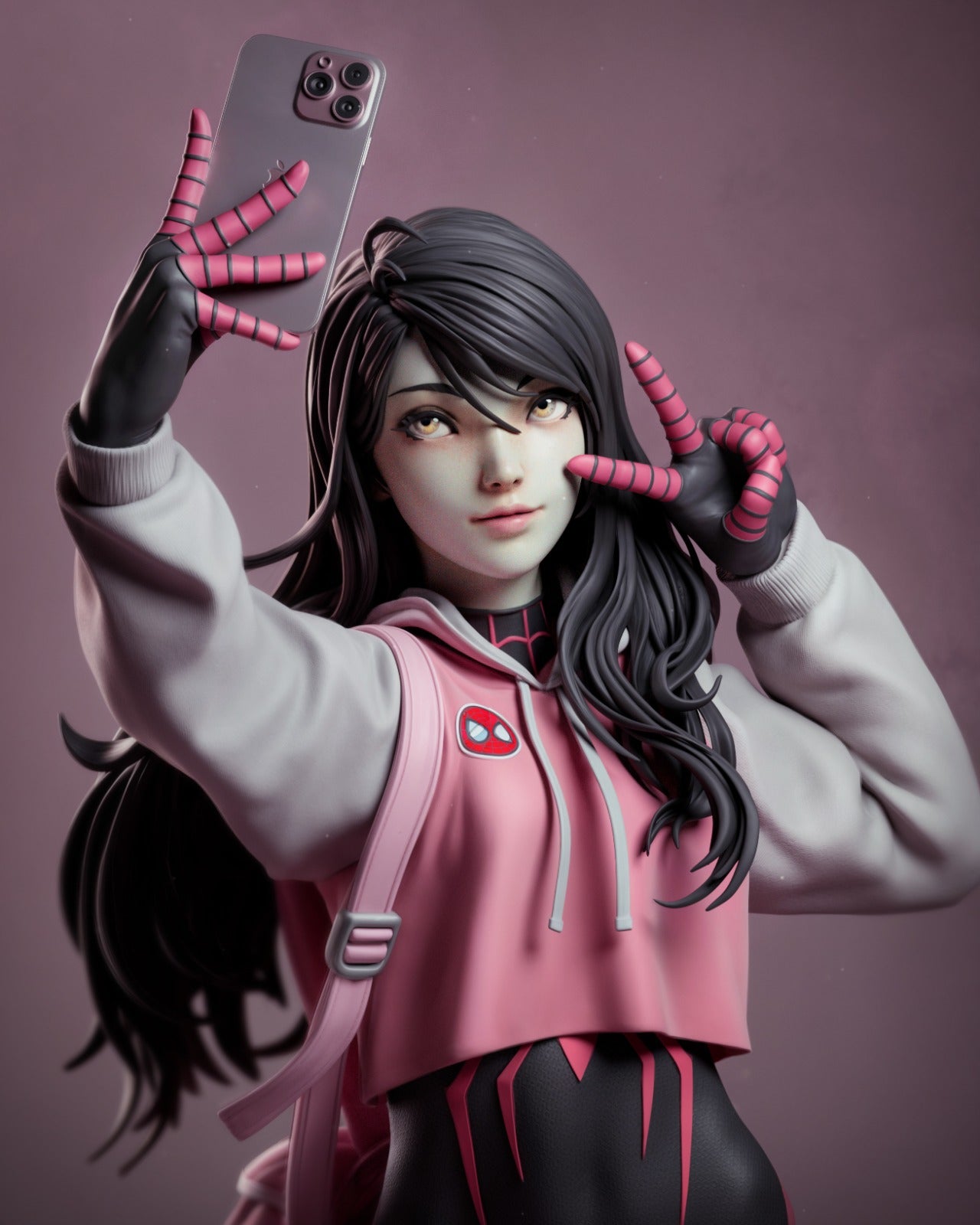 Spider-Girl style Web Warrior Girl resin kit – Unpainted 3D Printed Model kit