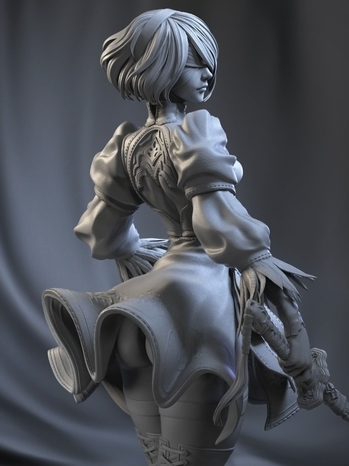 Blade Dancer 2B Style Nier Automata Unpainted Resin Garage Model Kit (1/6-1/12)