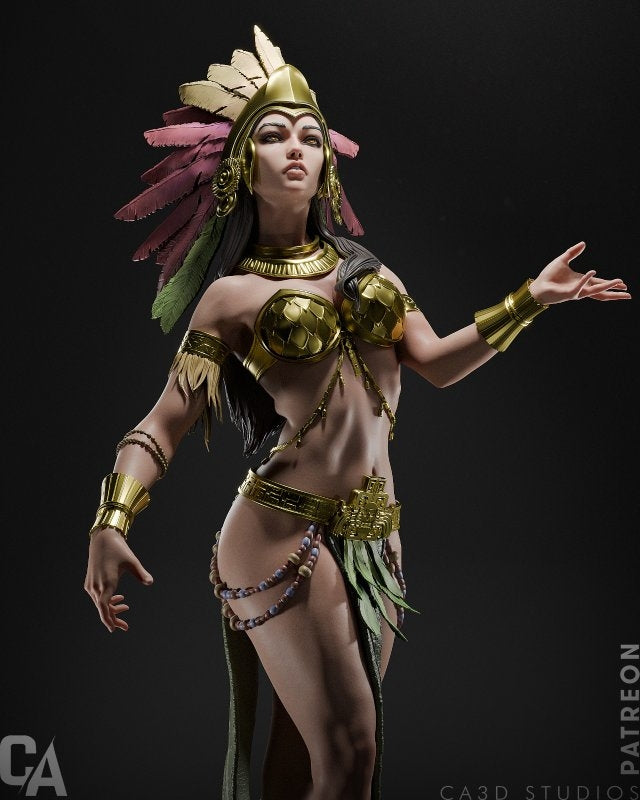 Aztec Goddess resin kit – Unpainted 3D Printed Model kit