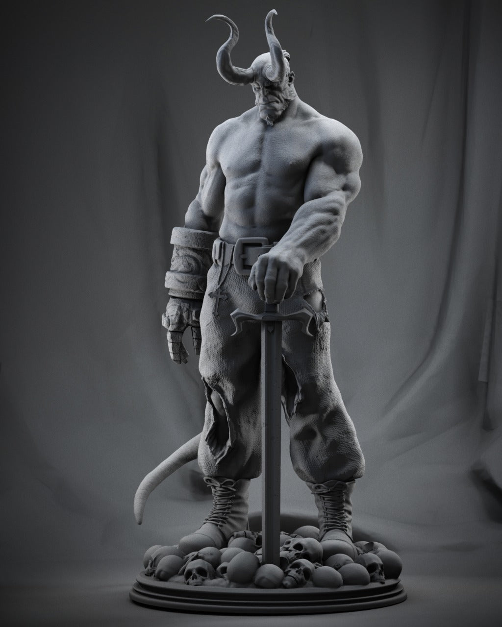 Hellboy Ascended Style Comic Demon Unpainted Resin Garage Model Kit (1/6-1/12)
