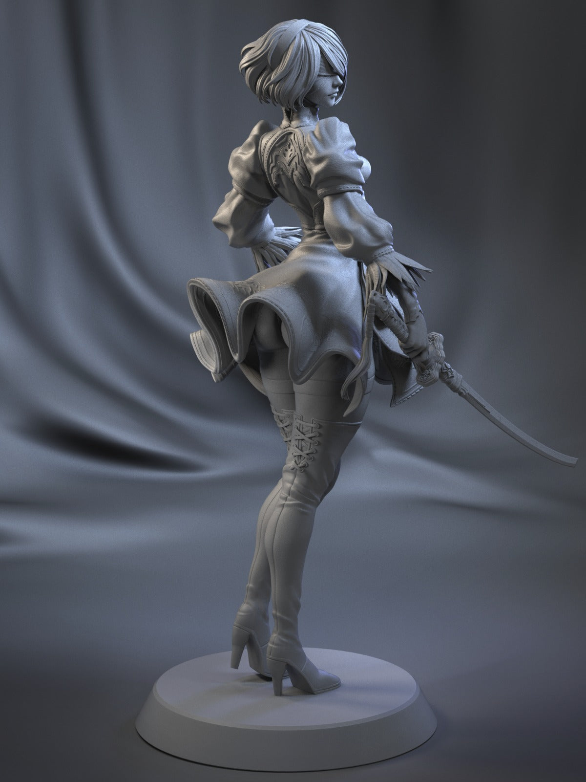 Blade Dancer 2B Style Nier Automata Unpainted Resin Garage Model Kit (1/6-1/12)