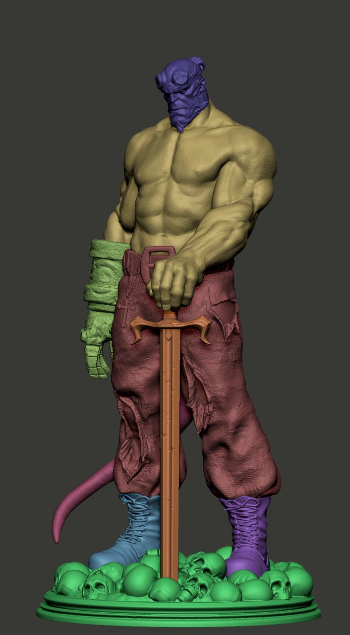 Hellboy Ascended Style Comic Demon Unpainted Resin Garage Model Kit (1/6-1/12)