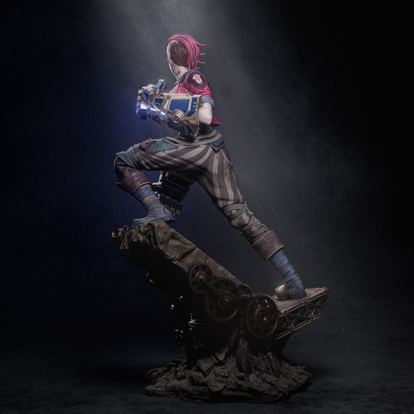 Vi style Hextech Brawler Girl resin kit – Unpainted 3D Printed Model kit