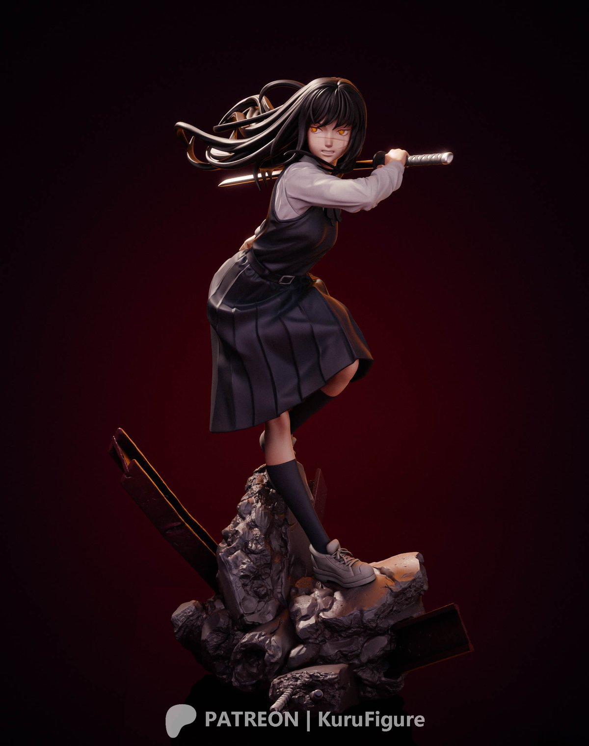 Yoru Asa Mitaka Style Chainsaw Man Unpainted Resin Kit (1/6-1/12)