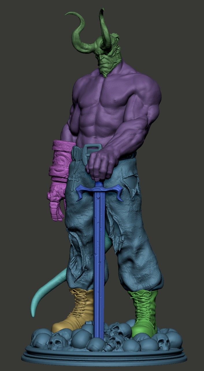Hellboy Ascended Style Comic Demon Unpainted Resin Garage Model Kit (1/6-1/12)