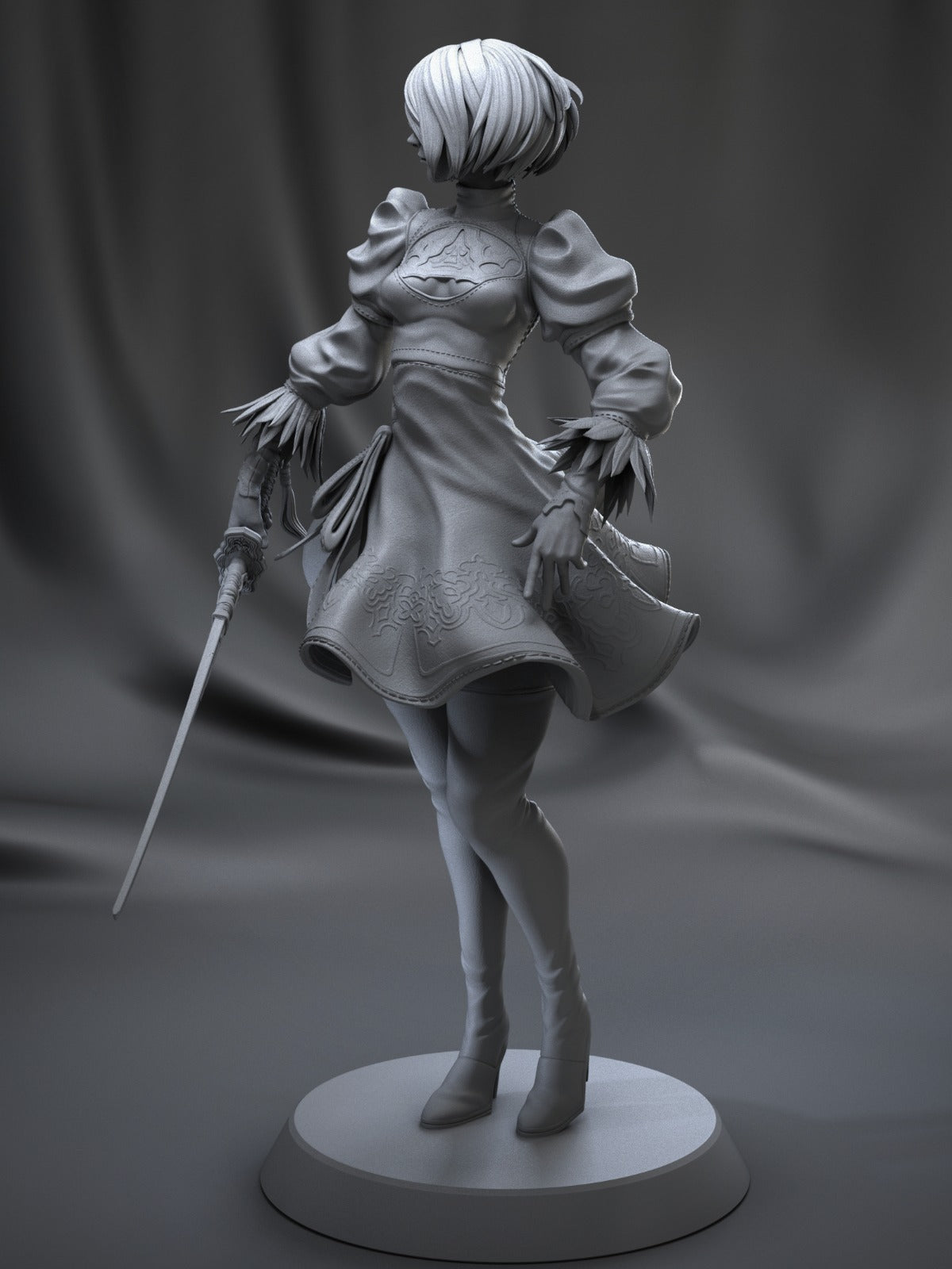 Blade Dancer 2B Style Nier Automata Unpainted Resin Garage Model Kit (1/6-1/12)