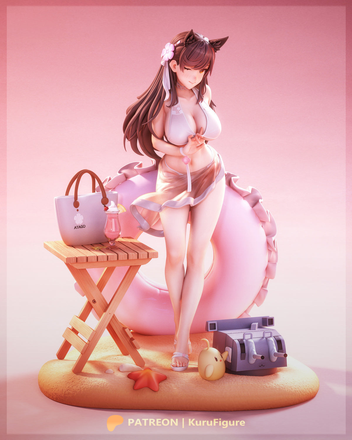 Summer Atago Style Azur Lane Unpainted Resin Kit (1/6-1/12)