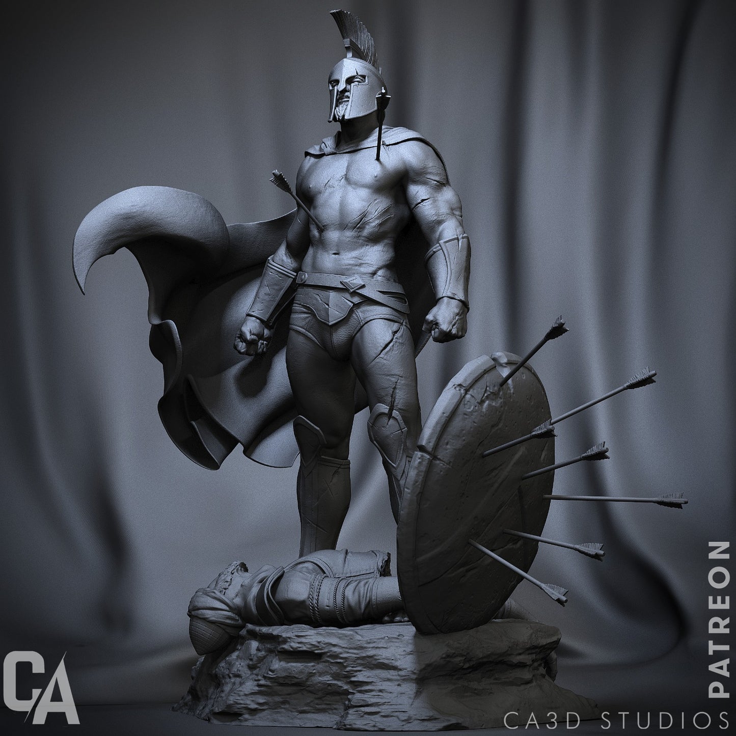 Spartan King Leonidas style resin kit – Unpainted 3D Printed Model kit