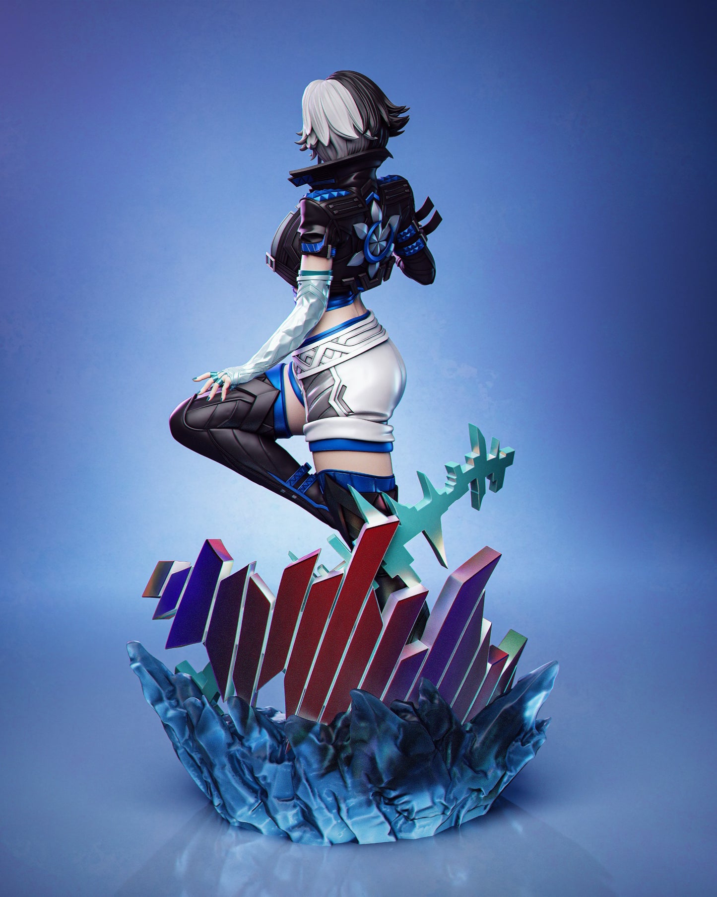 Luna Snow style K-Pop Ice Mage resin kit – Unpainted 3D Printed Model kit