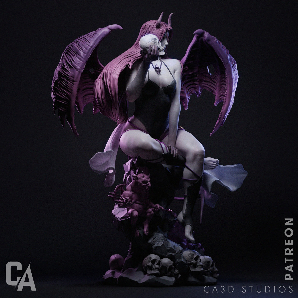 Succubus Infernal Temptress OC Style Demon Unpainted Resin Garage Kit (1/6-1/12)