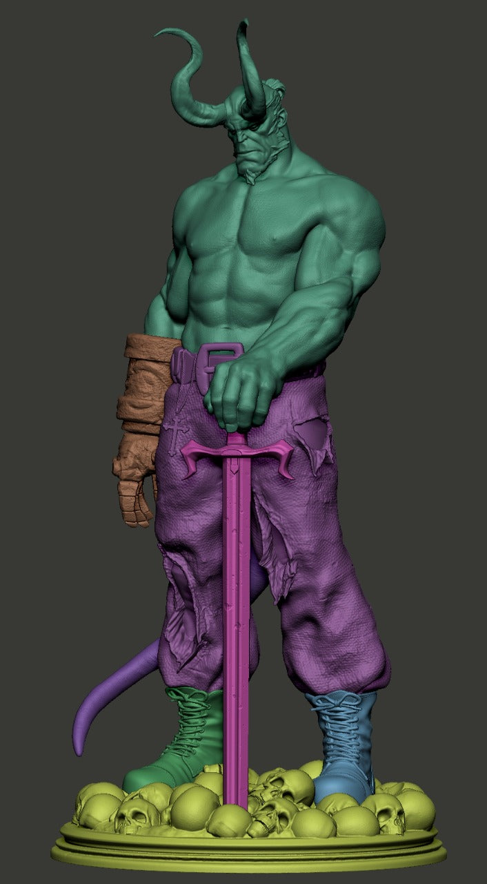 Hellboy Ascended Style Comic Demon Unpainted Resin Garage Model Kit (1/6-1/12)