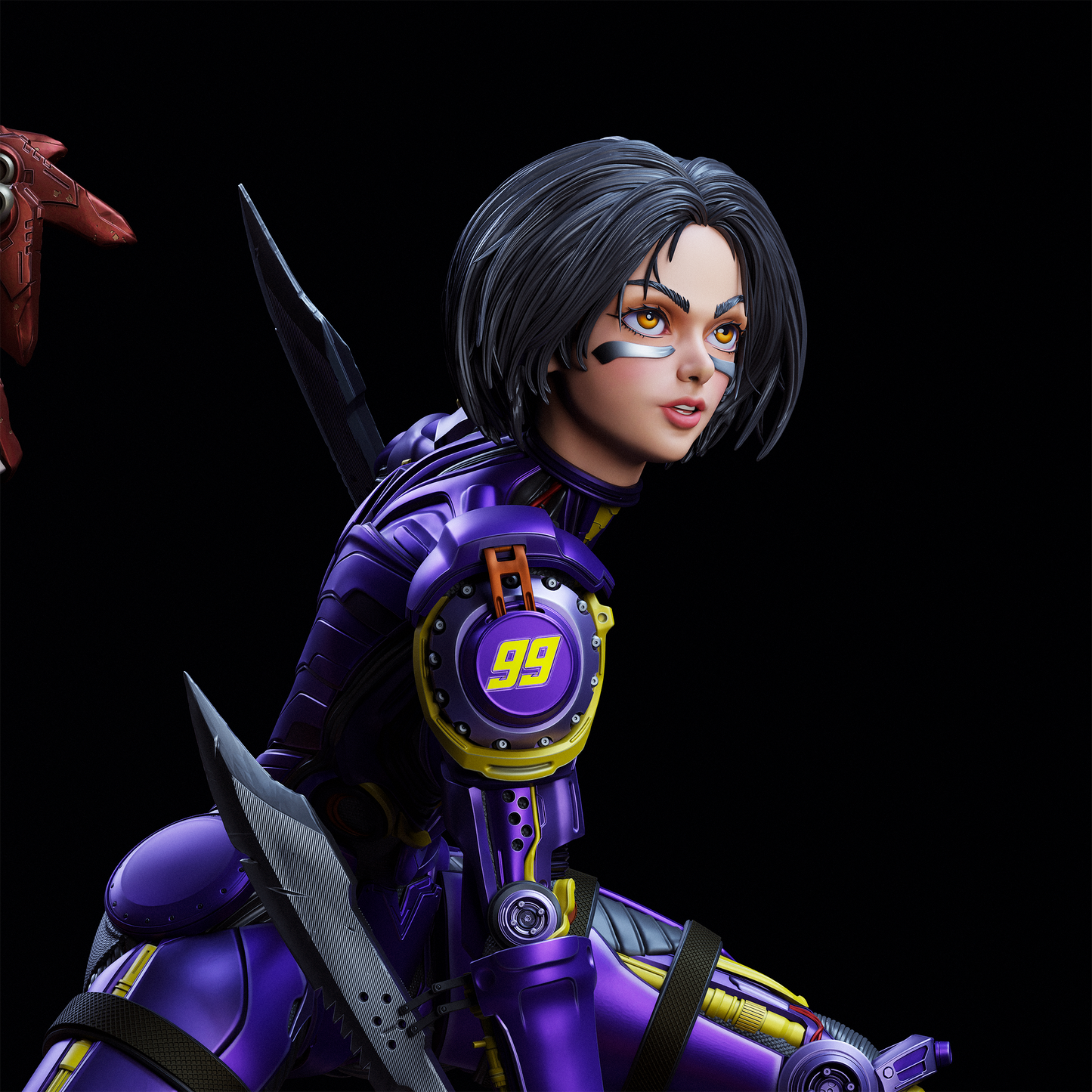 Alita style Cybernetic Warrior Derby Girl resin kit – Unpainted 3D Printed Model kit