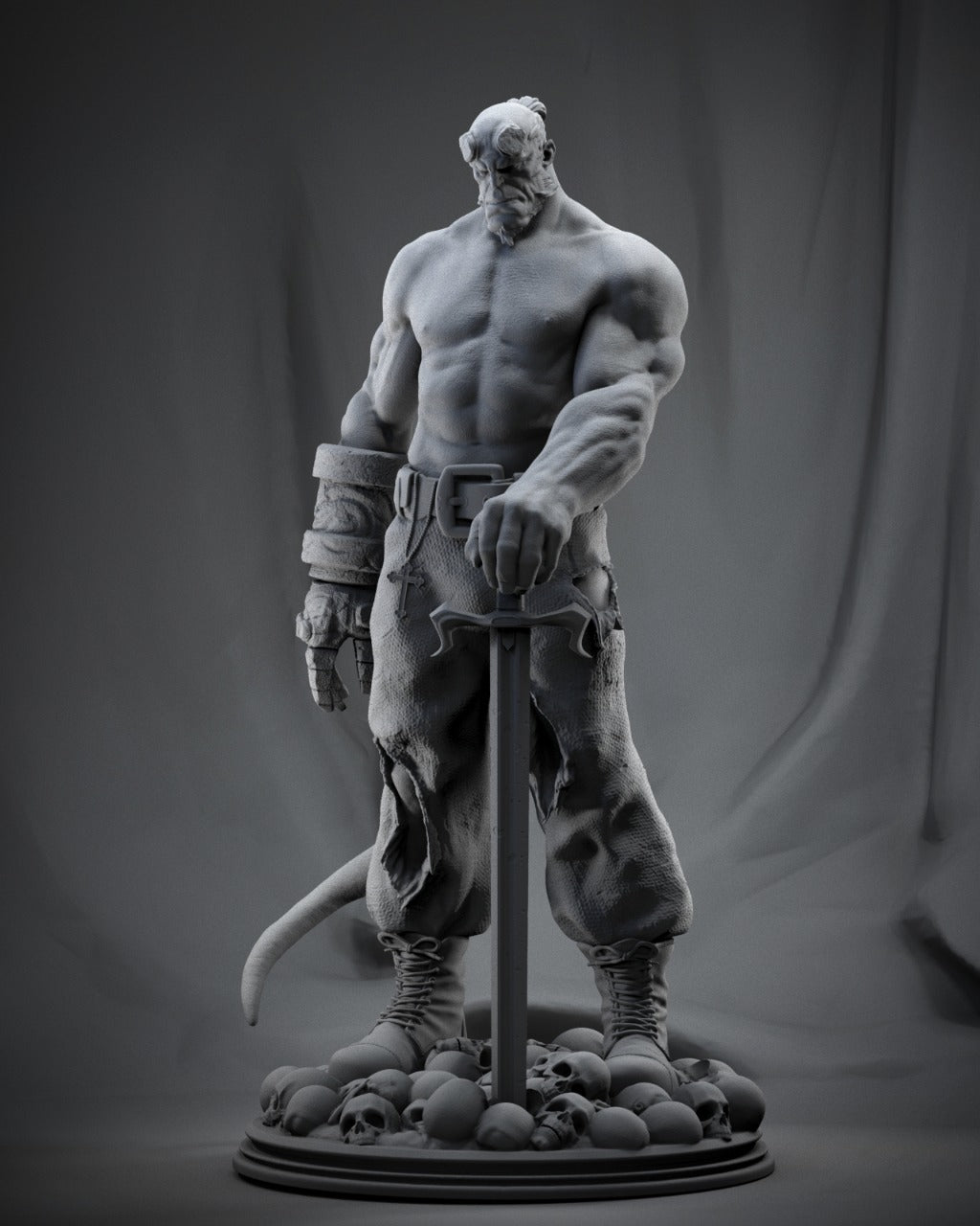 Hellboy Ascended Style Comic Demon Unpainted Resin Garage Model Kit (1/6-1/12)