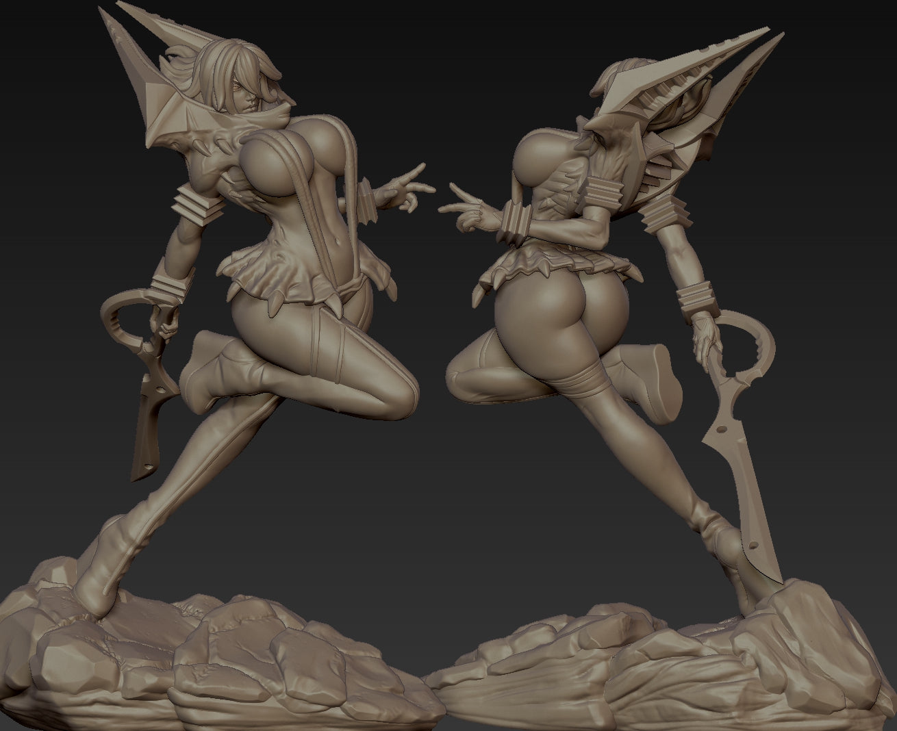 Ryuko stlye Fiber Rampage Girl resin kit – Unpainted 3D Printed Model kit