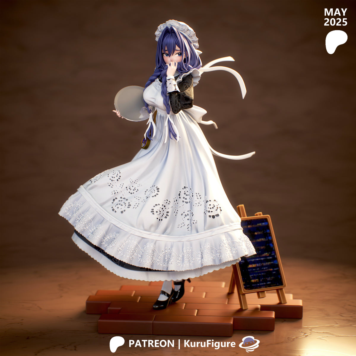 Maid Ouro Kronii Style VTuber Unpainted Resin Garage Kit (1/6-1/12)