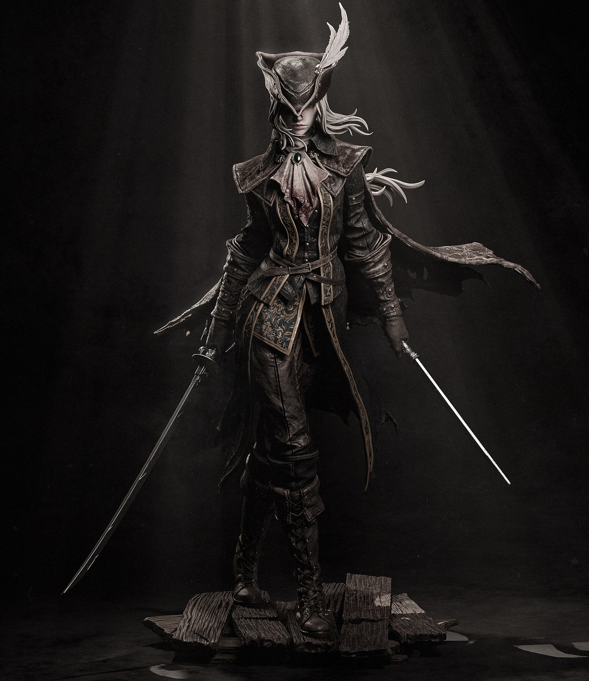 Old Hunter Lady Maria Style Bloodborne Unpainted Resin Garage Kit (1/6-1/12)