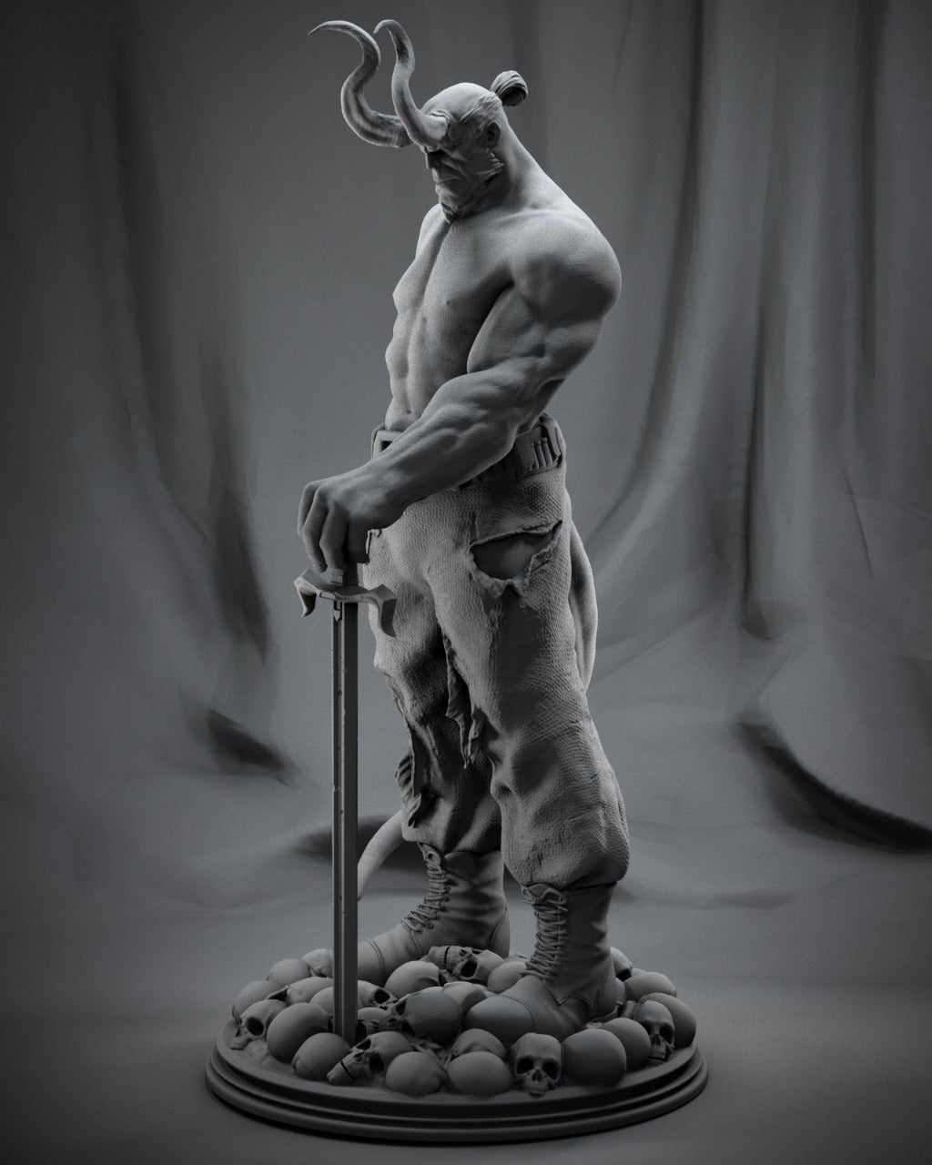 Hellboy Ascended Style Comic Demon Unpainted Resin Garage Model Kit (1/6-1/12)